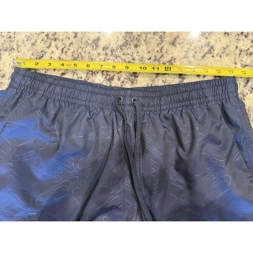 Nike Swim Trunks Men’s XL Navy Blue Embroidered Swoosh Mesh Lined board Shorts
